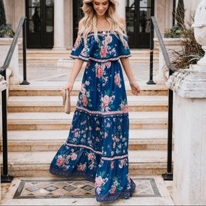 Off the shoulder maxi dress